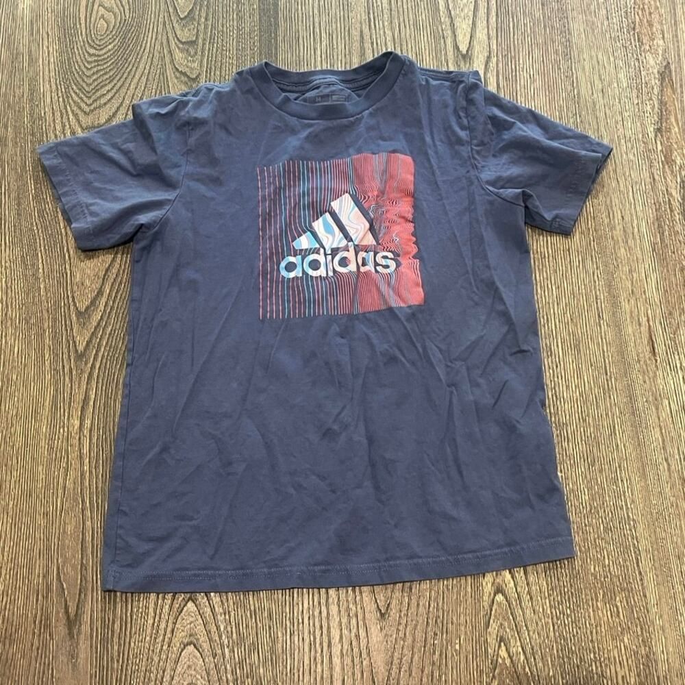 Adidas Youth Boys Short Sleeve T-Shirt Regular Fit Pullover Navy Size M 10-12